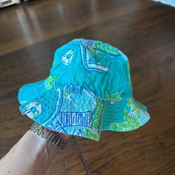 Lilly Pulitzer Girl’s Bucket Hat OS Beachy Blue Pink - Picture 1 of 5